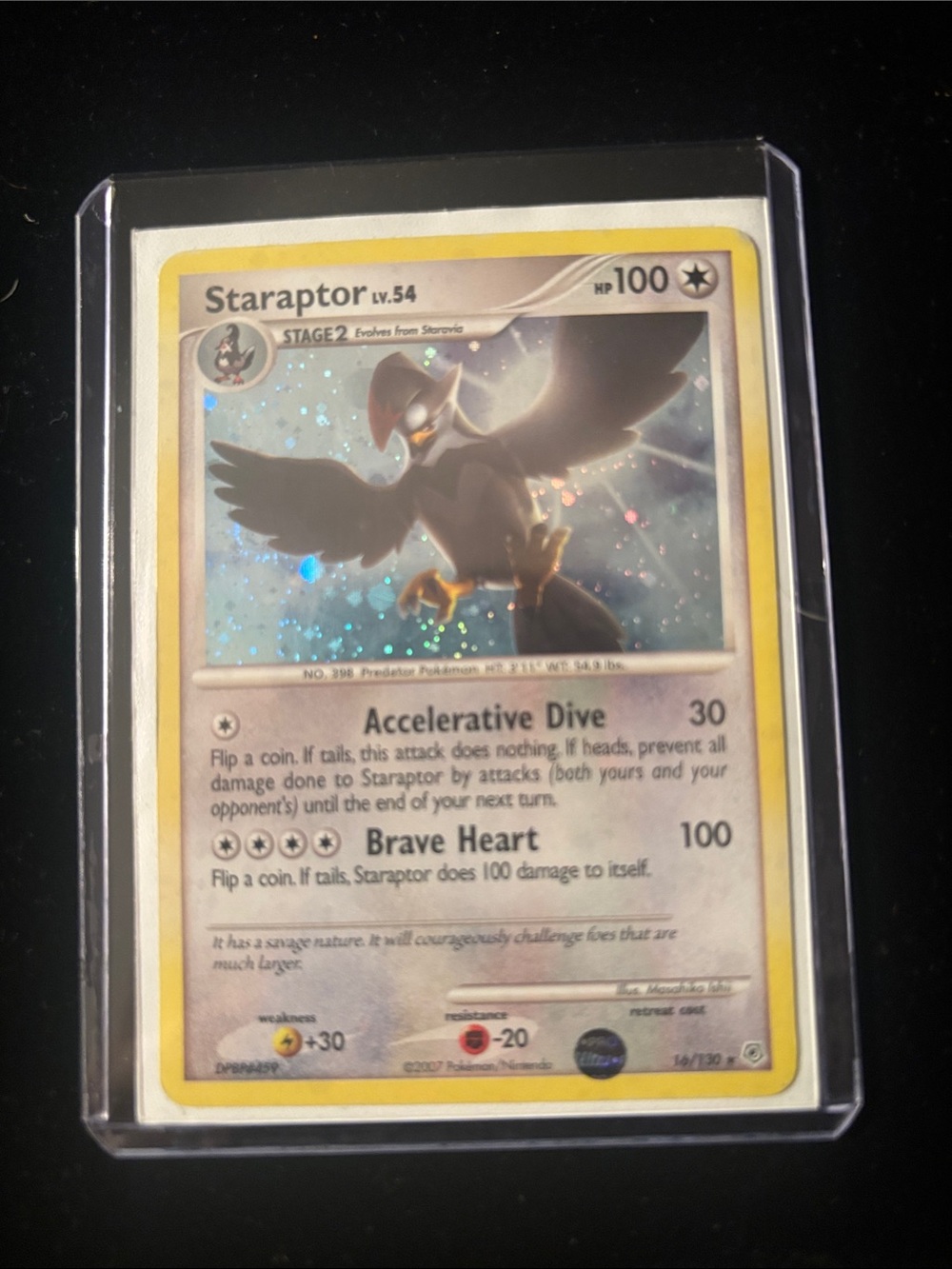 Pokemon Staraptor Holo Card - Yellow Border
